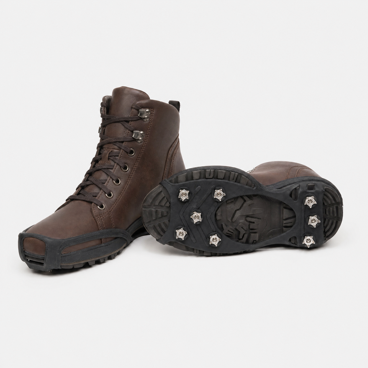 Schuhspikes mit 8 Edelstahl-Zähnen an Wanderschuhen