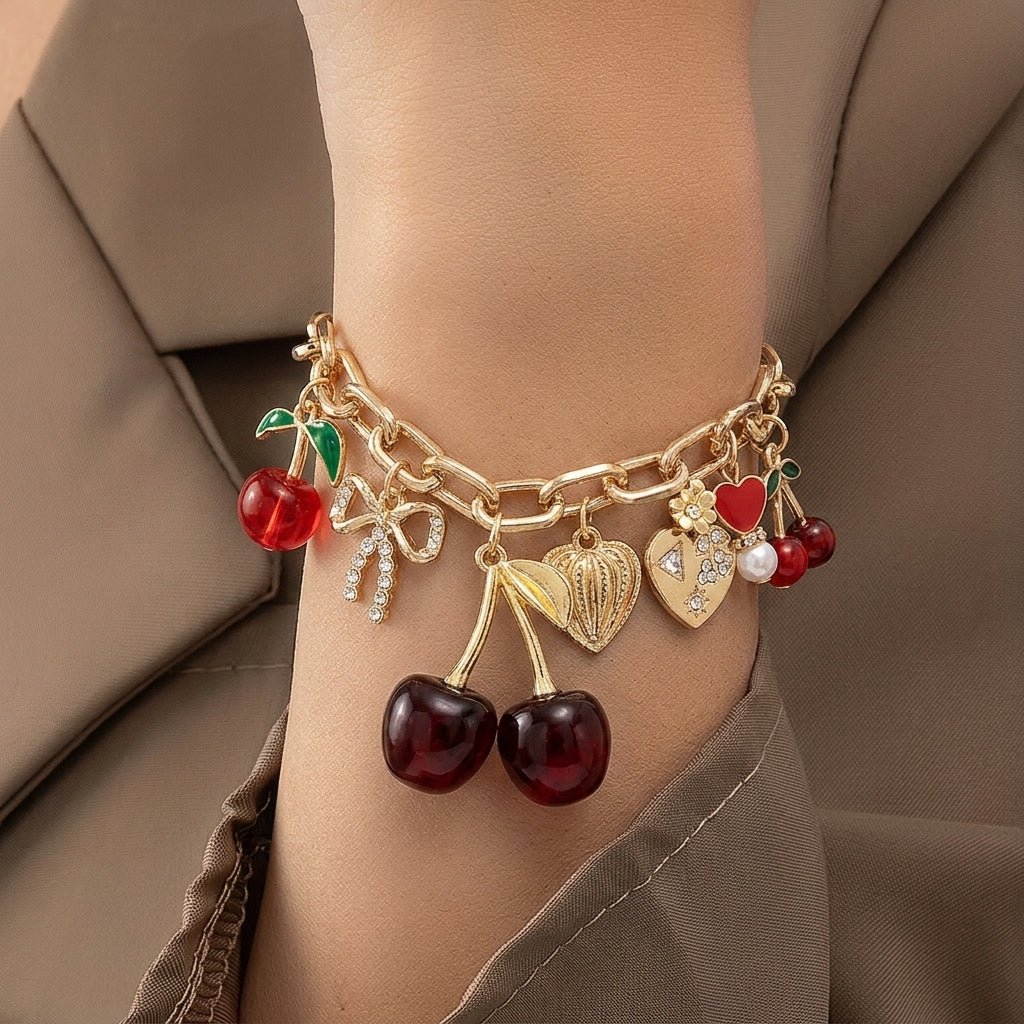 Red | Armband mit Kirschanhänger