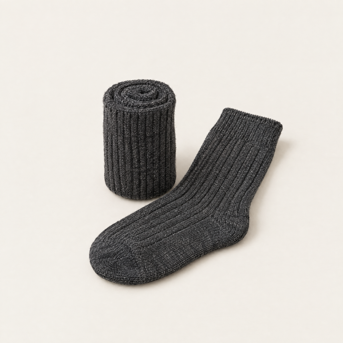 Dicke gerippte Merino-Wandersocken