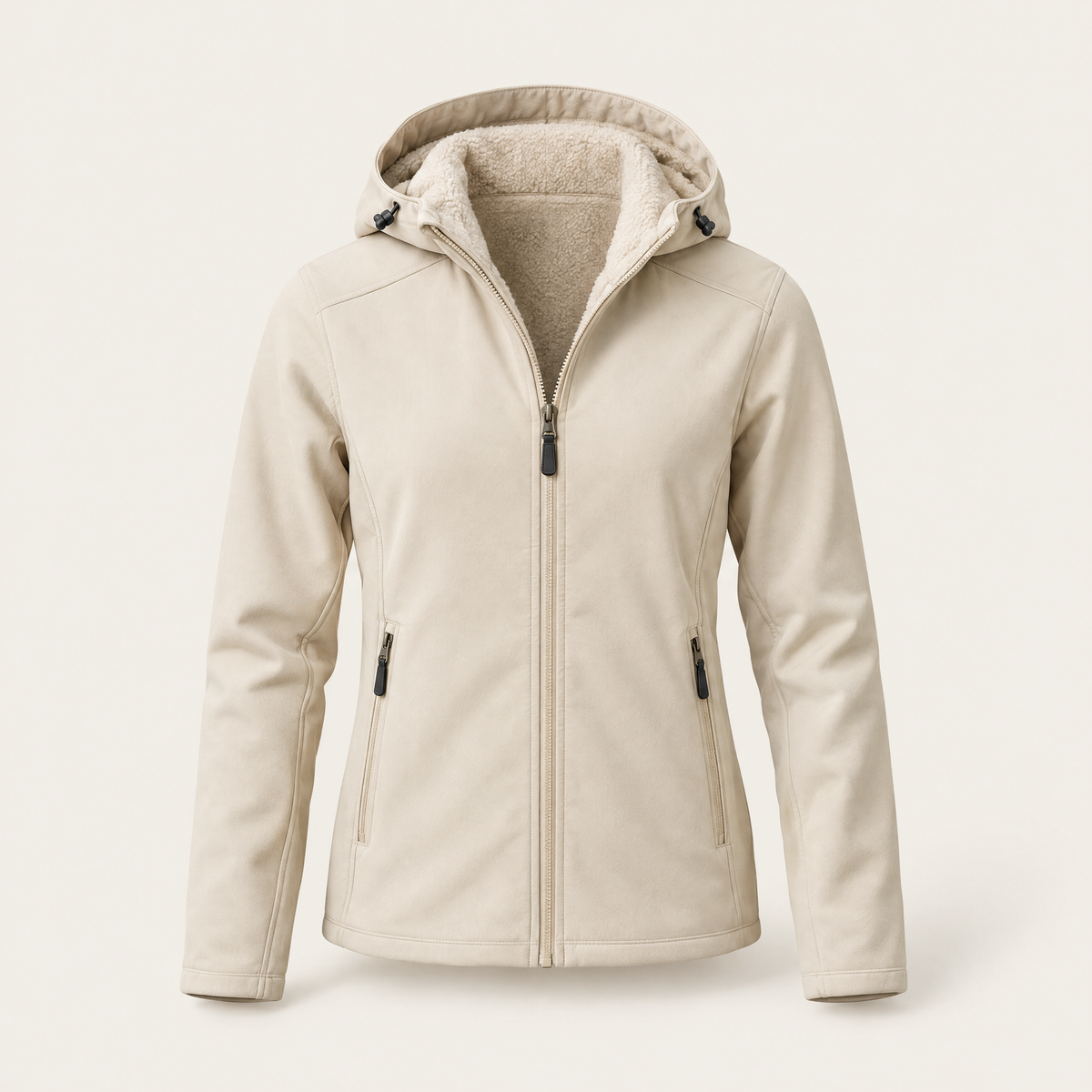 Softshell-Fleecejacke in Creme