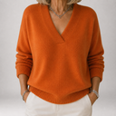 Quilla | Gerippter Pullover mit V-Ausschnitt