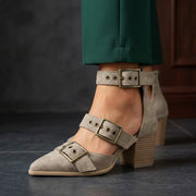 Vivienne | Sandaletten mit Schnalle in Veloursoptik