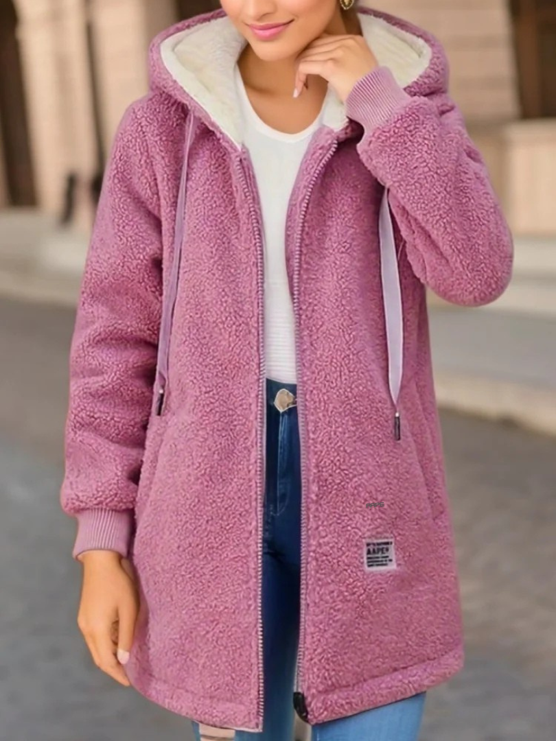 KRISTA | Figurschmeichelnde Teddyjacke mit Kapuze