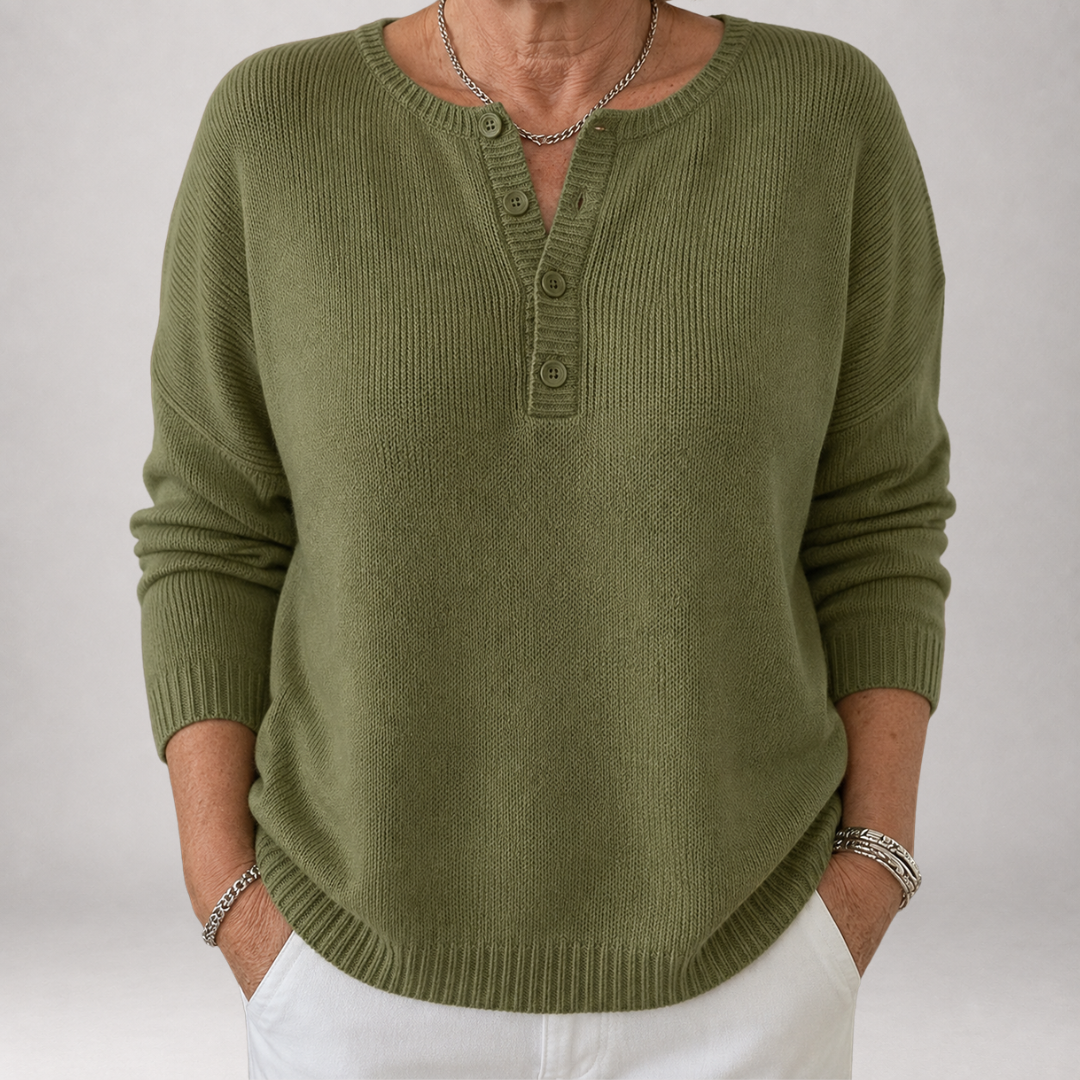 Faylinn | Henley-Strickpullover mit Knöpfen