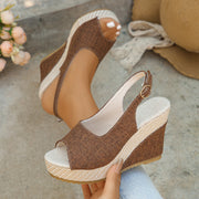 Isabelle | Slingsandalen aus Leinenoptik