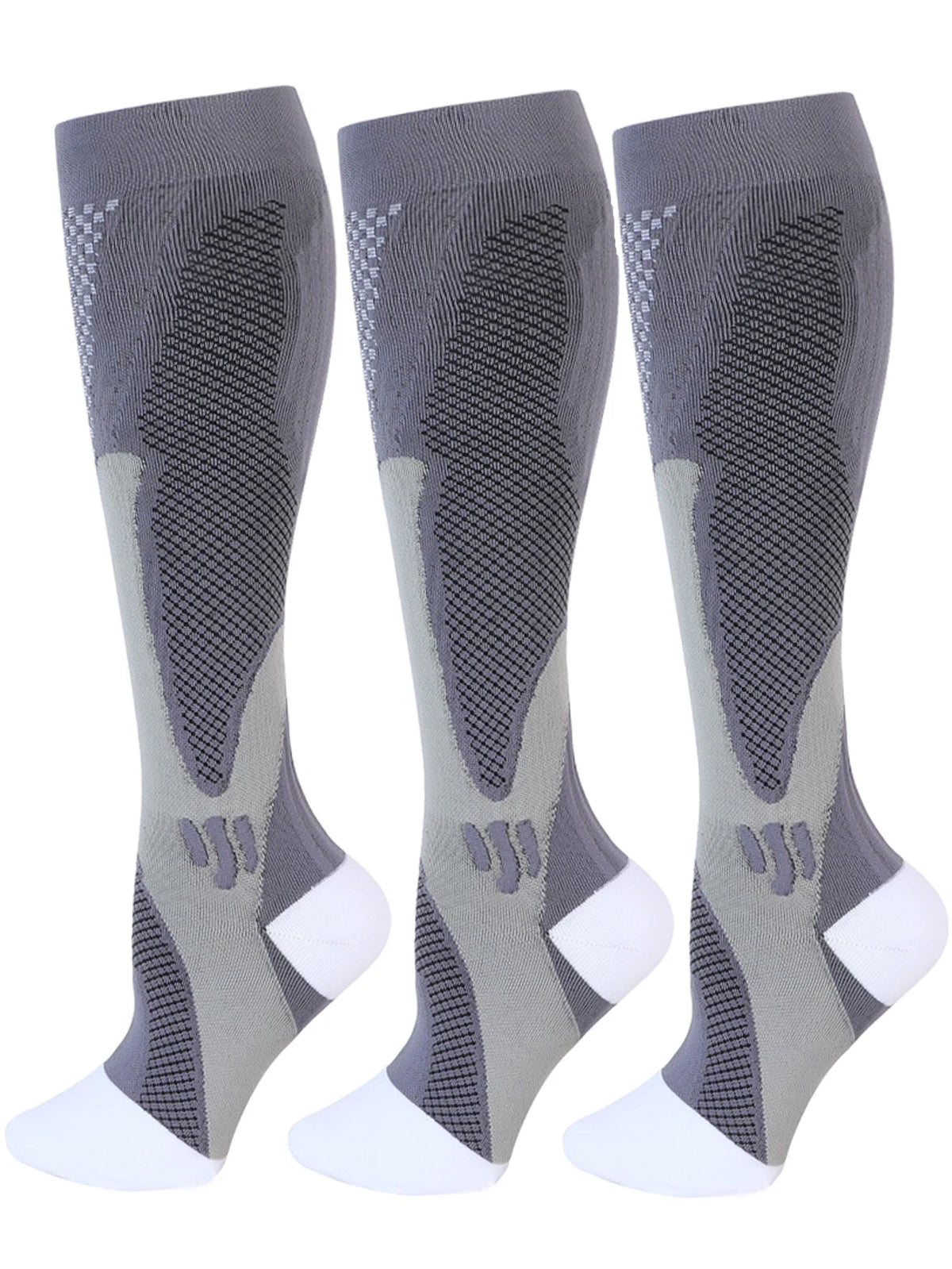 KLAMM Kompressions-Wandersocken 3er-Pack – Grau