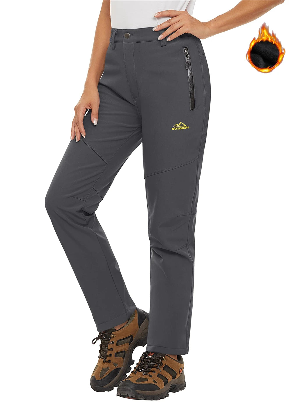 ENZIAN Winter-Softshellhose Damen, anthrazit
