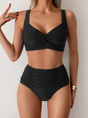 Nicoletta | Bandeau-Bikini mit gerafftem Stoff