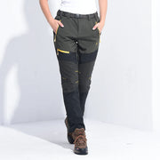 LÄRCHE Stretch-Winterhose Damen, oliv mit schwarzen Einsätzen