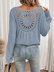 Sacha | Elegantes Waffel-V-Ausschnitt-Shirt