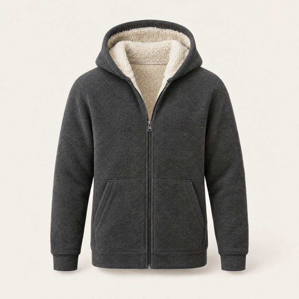 LODEN | Fleece-Hoodie mit Sherpa-Kapuze