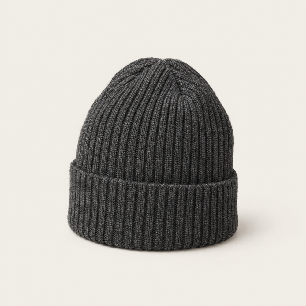 Merino-Mütze, gerippt