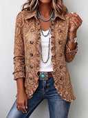 Vyclara | Vintage-Boho-Jacke mit Blumendruck