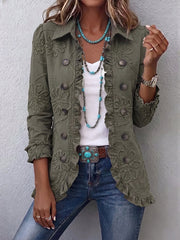 Kamberly | Bestickte Boho-Jacke mit Rüschenbesatz